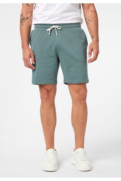 Williot Moreno Matte Green Regular Fit Cotton Embroidered Waist Adjustable Pocket Men's Bermuda Shorts