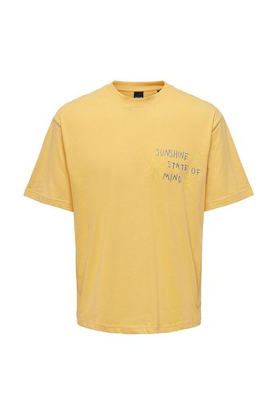 ONLY O-Neck Printed Men T-Shirt Onsmani Life Rlx Hideout Ss Tee