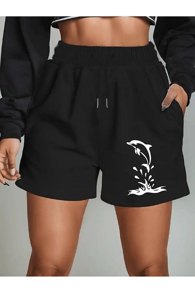 DAXİS Sportwear Company Pantaloni scurți din bumbac pieptănat imprimat pentru femei