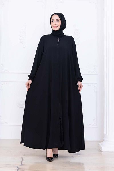 OKTAYUSTA COLLECTİON Mevlana Ferace - Μεταξωτό Μαύρο Μετύχη