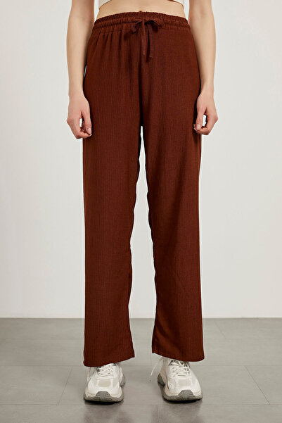Arma Life Kadın Beli Lastikli Palazzo Kahve Raşel Pantolon