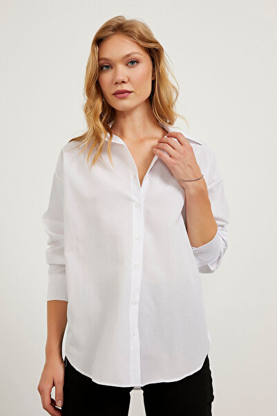 Arma Life Γυναικείο Baby Collar Basic μακρυμάνικο λευκό πουκάμισο