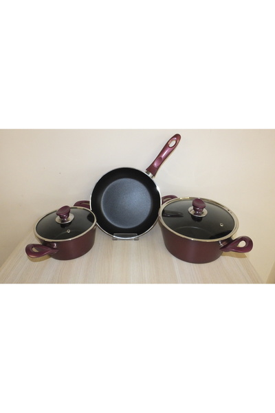 Arzu Çelik 5 Parça Non-Stick Tencere Seti Cam Kapaklı