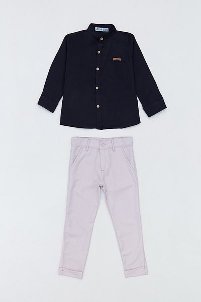 Fulla Moda Buttoned Pocket 2 Piece Jogger Boy's Suit