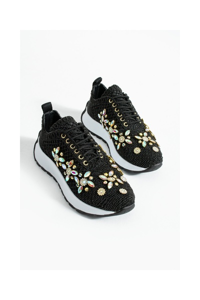 ALEMDAR AYAKKABI Γυναικεία αθλητικά παπούτσια CHERY Black Special Stone Design