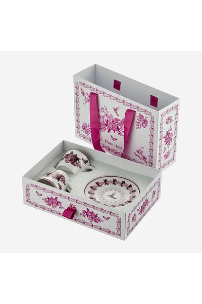 CHIARA ALESSI Allure Pink Porcelain Coffee Cup Set 120 ml