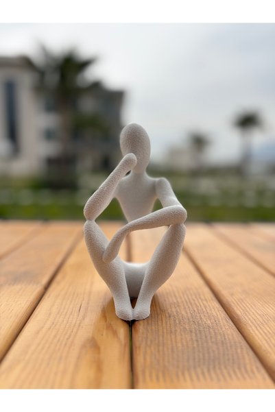 Düşünen Figür Dekoratif Heykel Soyut & Modern Sanat Biblo 17cm