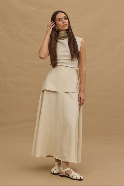 Fahhar Mobile Belt Skirt, Stone