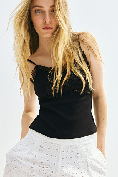 H&M Dantel Detaylı ve Askılı Üst