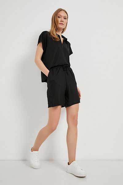 Arma Life Women's Oversize T-Shirt Mini Shorts Black Double Top and Bottom Set