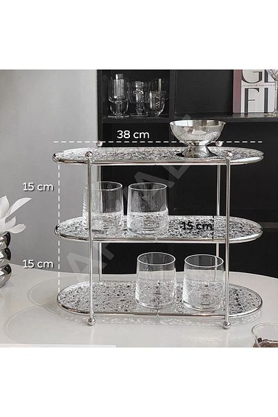 ARVALE Διακοσμητικό μοντέλο Organizer 3 επιπέδων με σπασμένο γυαλί |   38x30x15 εκ