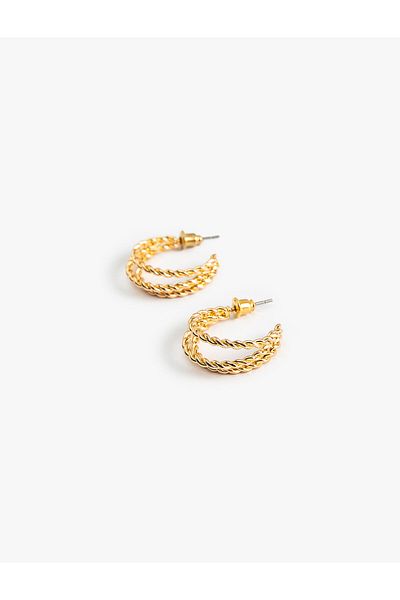 Koton 2 Row Twist Hoop Earrings