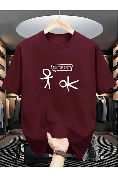 PENTHİLUS Men's 100% Cotton "Are You Alright" T-Shirt - Round Neck, Short Sleeves