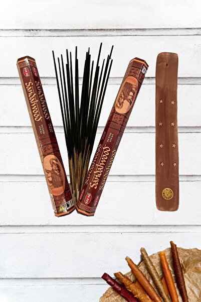 Hem Tütsü Tütsü Kayığı Hediyeli 2x20 (40 adet) Çubuk Sandal Ağacı Aromalı Hin...