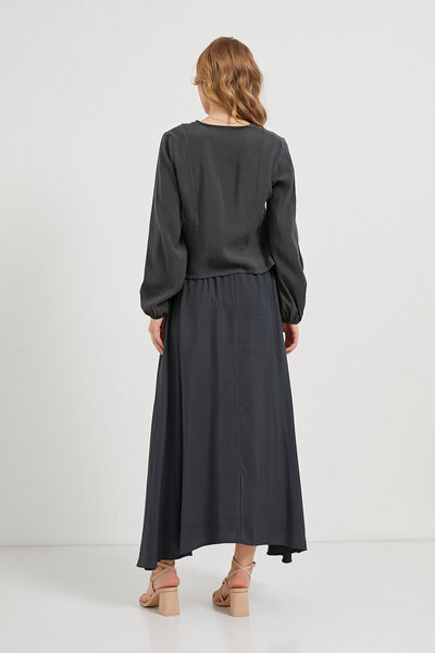 Arma Life Women's Lace-Up Premium Long Sleeve Smoked Crop Blouse