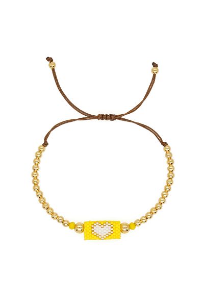 Choice Mi-b23030601g 1pc New In Love Heart Charm Gold Bead Bracelet Boho Fashion Summer Beaded Bracelets Fo