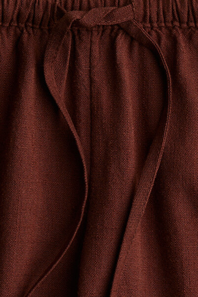 H&M Düz Paçalı ve Büzgü bağlı Pantolon