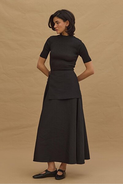Fahhar Black Skirt with Belt