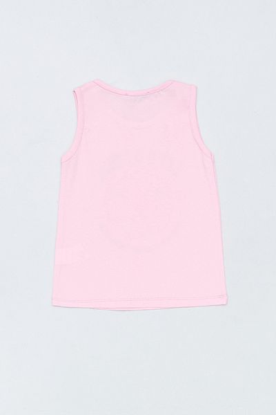 Fulla Moda 100% Cotton Lettering and Sunset Printed Girls' Sleeveless T-Shirt