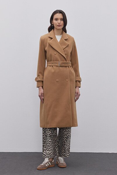 Fahhar Stamped Women's Coat - Camel Hair, Camel Color