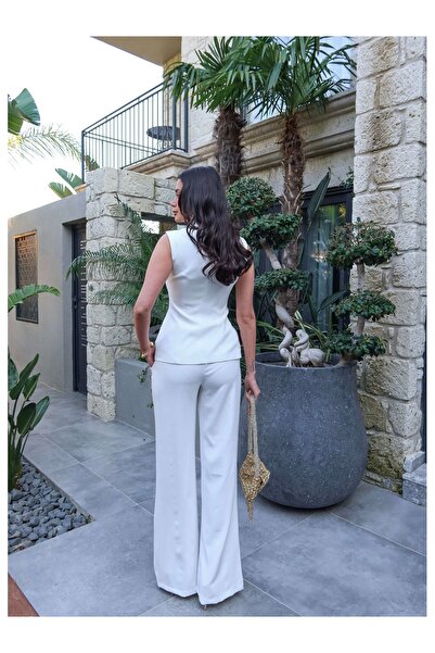 ESRAHELVACI Gold Buttoned Vest Set