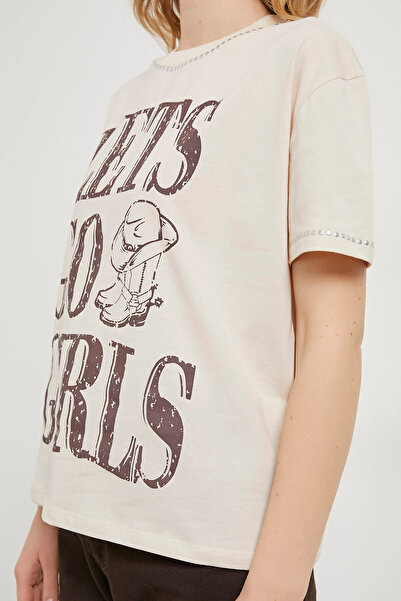 Arma Life Women's Printed Loose Crew Neck Summer Stone T-Shirt