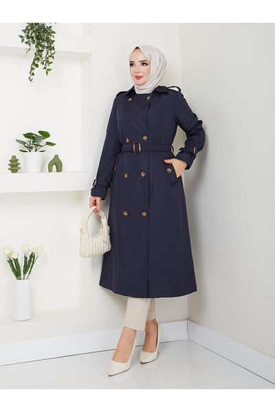 Dabenti women style Γυναικεία ζωσμένη καμπαρντίνα μεγάλου μεγέθους