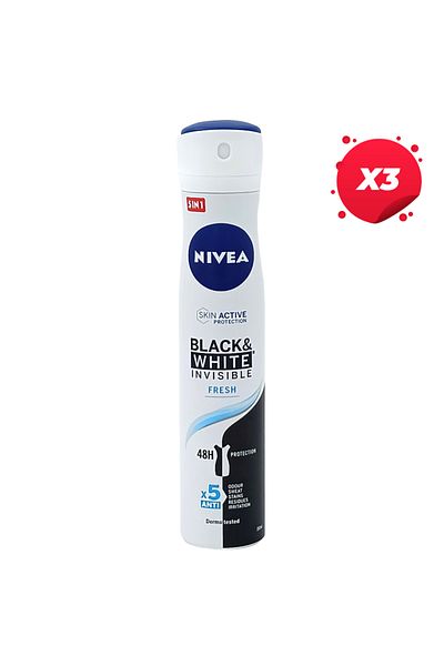 NIVEA X3 - NIVEA ANTIPERSPIRANT DEO 200ML INVISIBLE BW FRESH