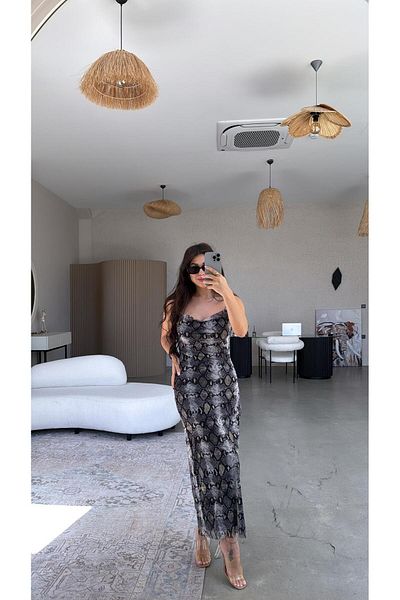 Buket Teke Snake Patterned Degaje Dress