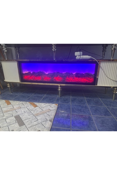 Akdeniz TV ünitesi şömineli