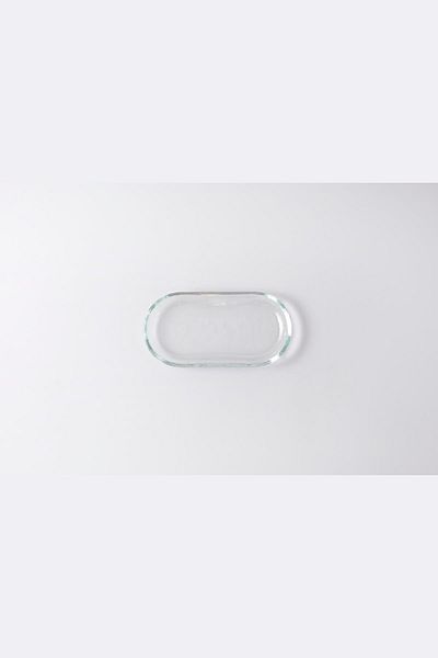 HERITAGE Transparent Glass Serving Presentation Plate Rectangular 22 Cm