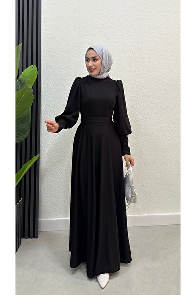 modasusev Balon Kol Tesettür Elbise