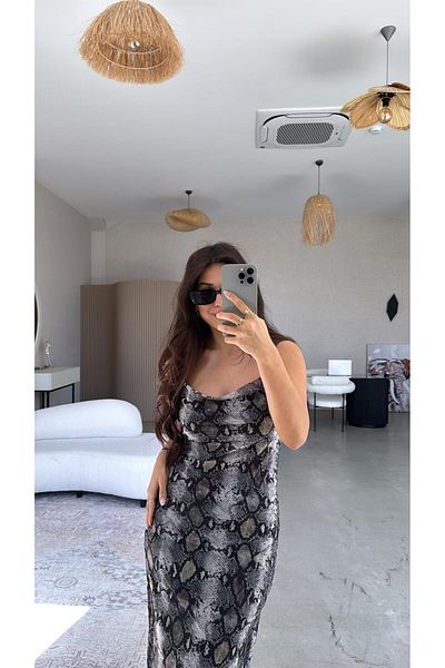 Buket Teke Snake Patterned Degaje Dress