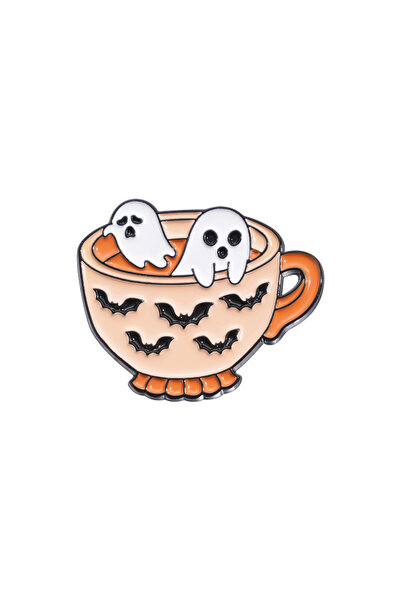 Choice دبابيس مينا على شكل كوب شاي على شكل حيوان كاواي من Qhxz1864، خفاش، شبح...