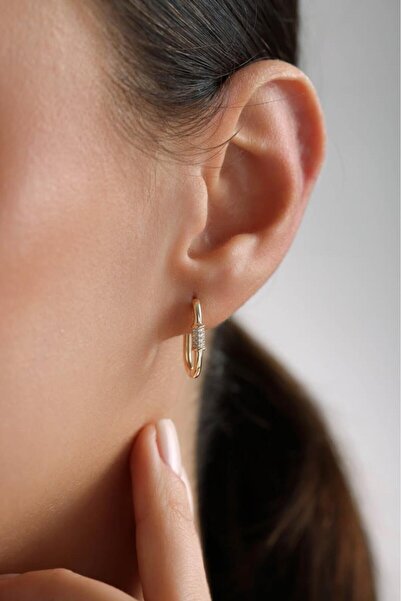 Tufanlar Kuyumculuk 14 Ayar Altın Taşlı Tasarım Küpe - Bahar Koleksiyonu