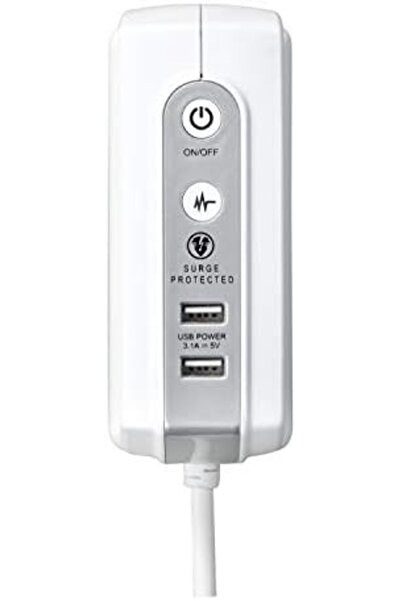 Masterplug Heavy Duty Four Socket Surge Protected Extension Lead with 2 USB Ports, 2 M