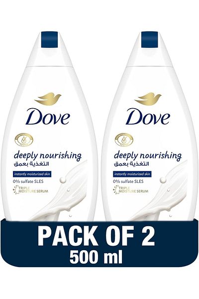 Dove غسول للجسم مُغذّي بعمق ٥٠٠ مل × ٢ | أصلي | خالٍ من الكبريتات والبارابين