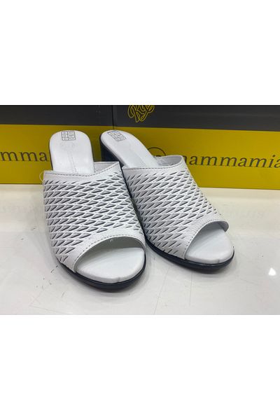 Mammamia D24Yt-2370Z Papuci de damă albi cu toc