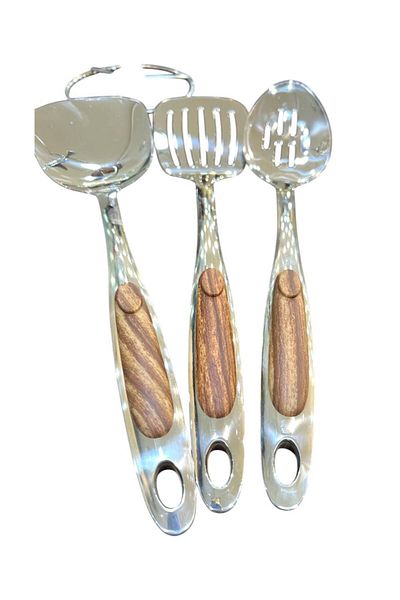aljahwari 6piece stainless steel cooking spoon and ladle set with stand