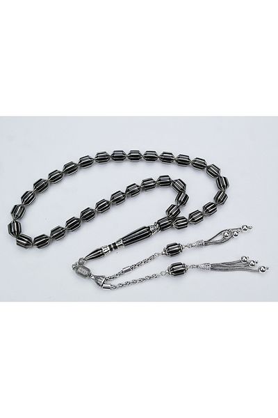Skygo Oltu Stone Shaved Cut Ten Double Watermelon Slice Embroidered Rosary