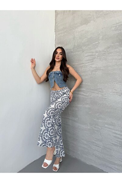 Ozy Fashion Linen Blended Loose Cut Trousers Yeni̇ket-333