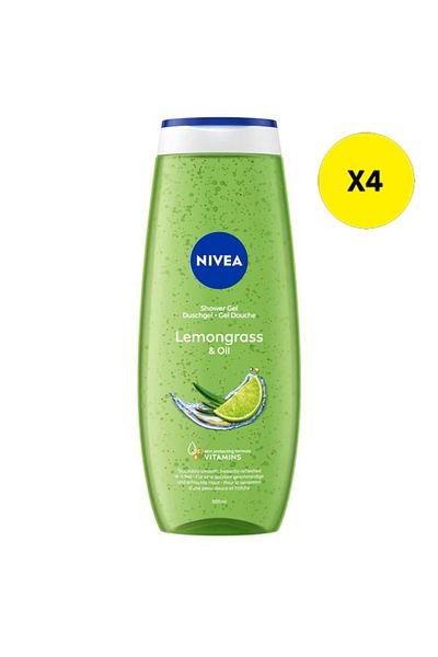 NIVEA X4 - NIVEA SHOWER GEL 500ML LEMONGRASS & OIL