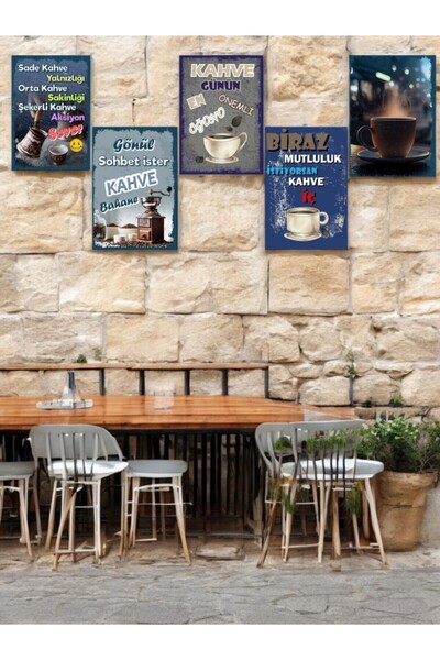 Nostaljik Lezzetler 5 Parça (20cmx29cm) Dekoratif A4 Mdf Tablo, Duvar Tablola...