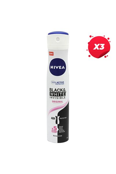 NIVEA X3 - NIVEA ANTIPERSPIRANT DEO 200ML INVISIBLE BW ORIGINAL