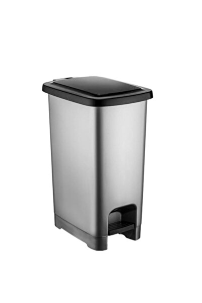 abnturk Siyah Renk Pedallı Plastik Çöp Kovası 40 Lt Kapasiteli