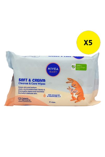 NIVEA X5 - NIVEA BABY SERVETELE UMEDE 57BUC SOFT CREAM