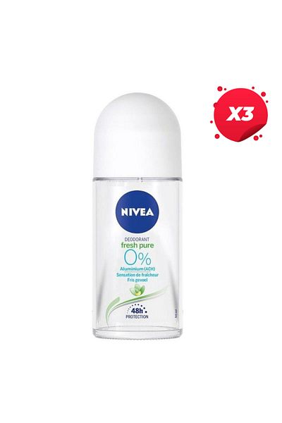 NIVEA X3 - NIVEA ANTIPERSPIRANT ROLL ON 50ML FRESH PURE