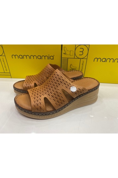 Mammamia D25YT-1400 ЛАЗЕРНІ БАСКІЛІ ХАКІКІ ДЕРІ таба 6 см ДОВГА ПІДОШВА ТАПИЦЬ ДЛЯ ЖІНОК