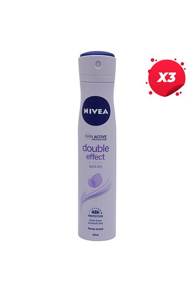 NIVEA X3 - NIVEA ANTIPERSPIRANT DEO 200ML DOUBLE EFFECT