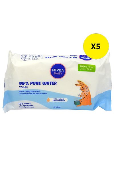 NIVEA X5 - NIVEA BABY SERVETELE UMEDE 57BUC PURE WATER